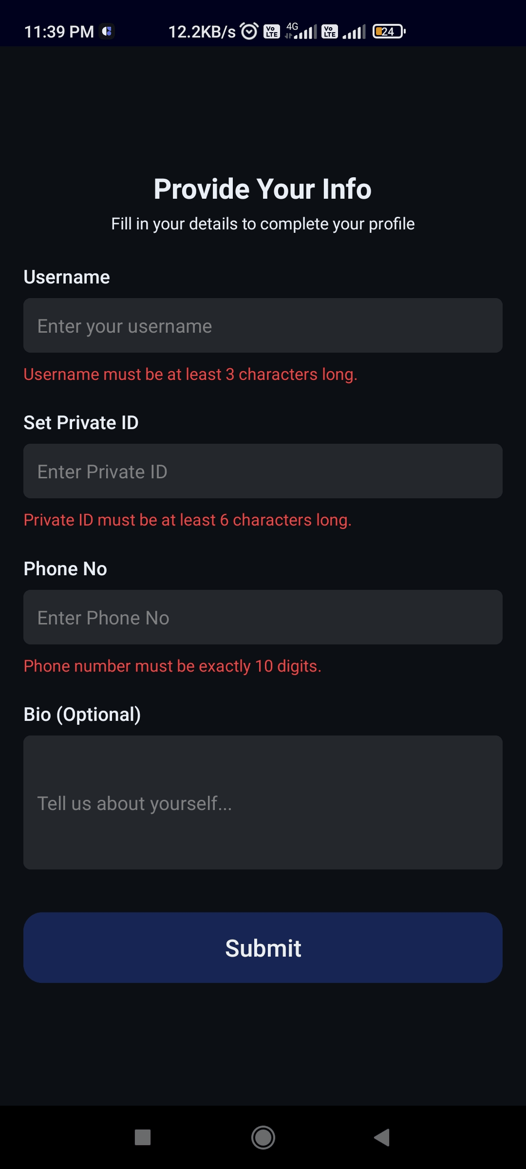 Setup Nexe Account - Step 3